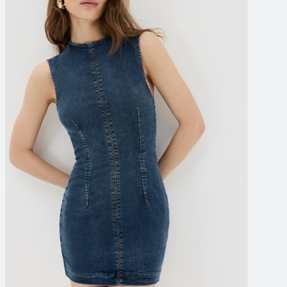 Reformation Jeans Kendi Dress Denim Stretch Mini 6 - Picture 3 of 12